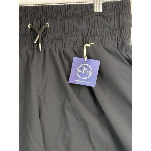 THE BUBBLE Black‎ Pull-On Shorts Wide Waistband Drawstring Cuffed NWT Siz XL - Picture 5 of 9